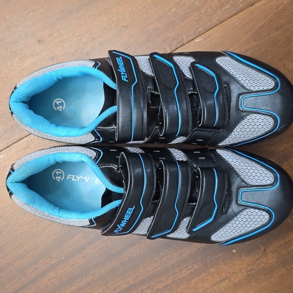 FLYWHEEL Black and Blue Cycling Shoes sz 41 - Picture 3 of 7